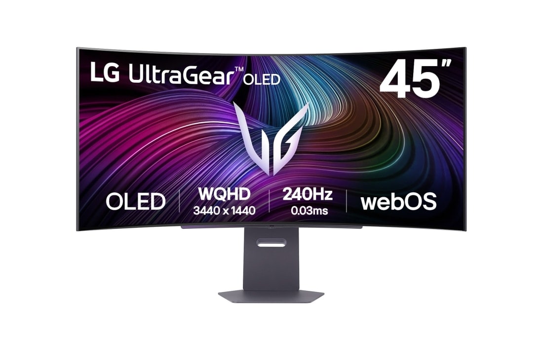 LG شاشة الألعاب المنحنية UltraGear مقاس 32 بوصة ومعدل تحديث 180Hz من إل جي, front view, 32GS60QC-B