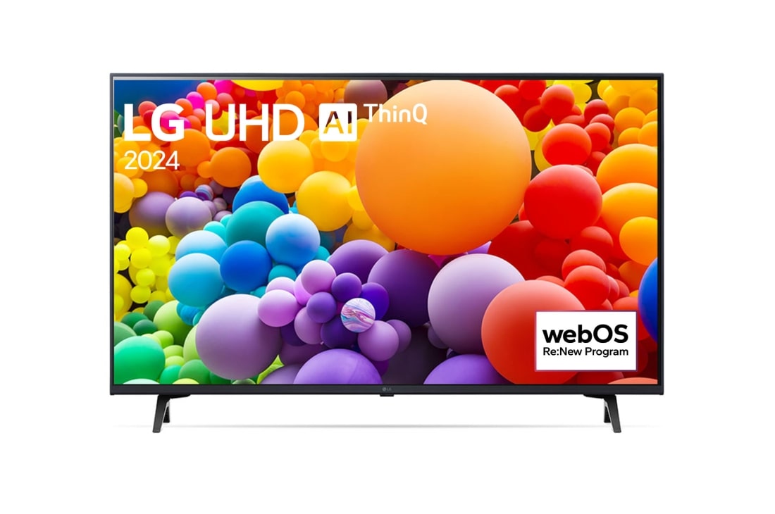 LG TÉLÉVISEUR UHD 4K, Vue avant du téléviseur UHD de LG avec image de remplissage et logo du produit, 86UQ91006LA