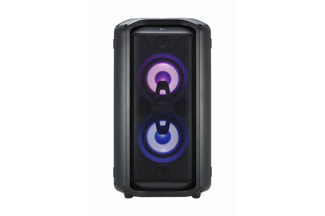 LG R32 Hydrosplit Hydro Box, 1Ø, 16kW, 45-градусов изглед отдясно на бяло правоъгълно вътрешно тяло и стоящо на пода външно тяло с два кръгли вентилатора, показани едно до друго., HN1600MC NK1 + HU161MRB U30