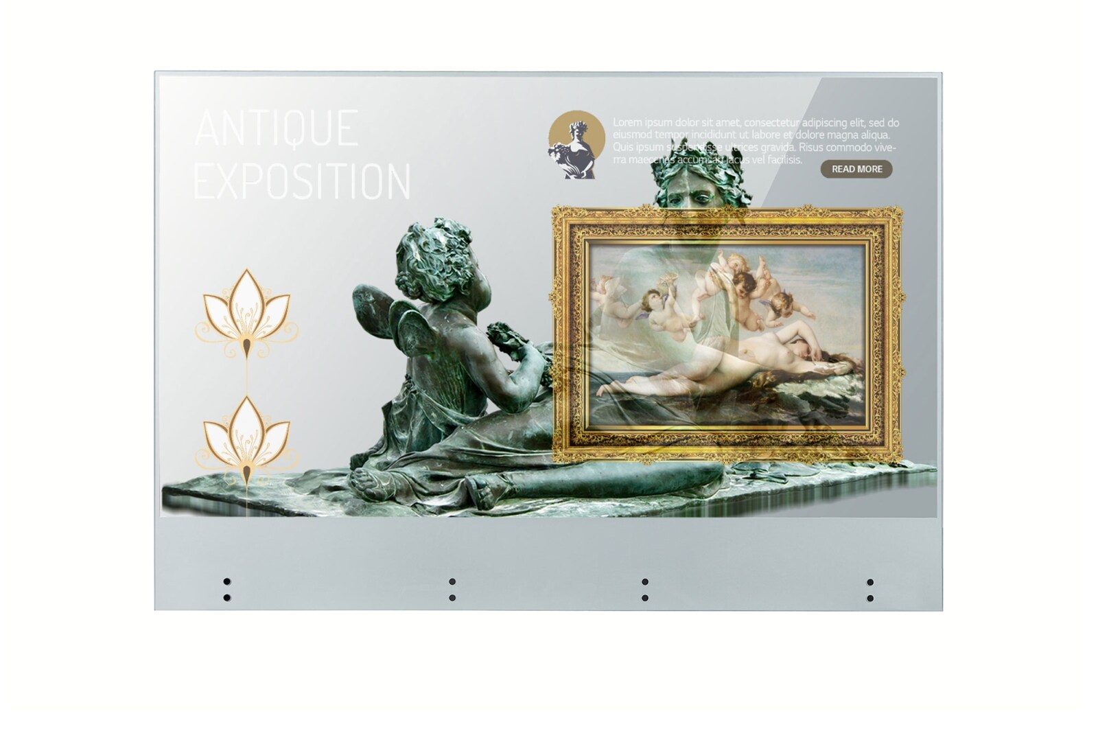 Vorderansicht von Interaktive digitale Anzeige mit 86 Zoll, UHD, IR und Touch-Funktion 86TR3DJ-B