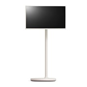 Vue latérale légèrement inclinée vers la gauche de la LG OLED M3 sur le mur avec le boîtier Zero Connect Box en dessous