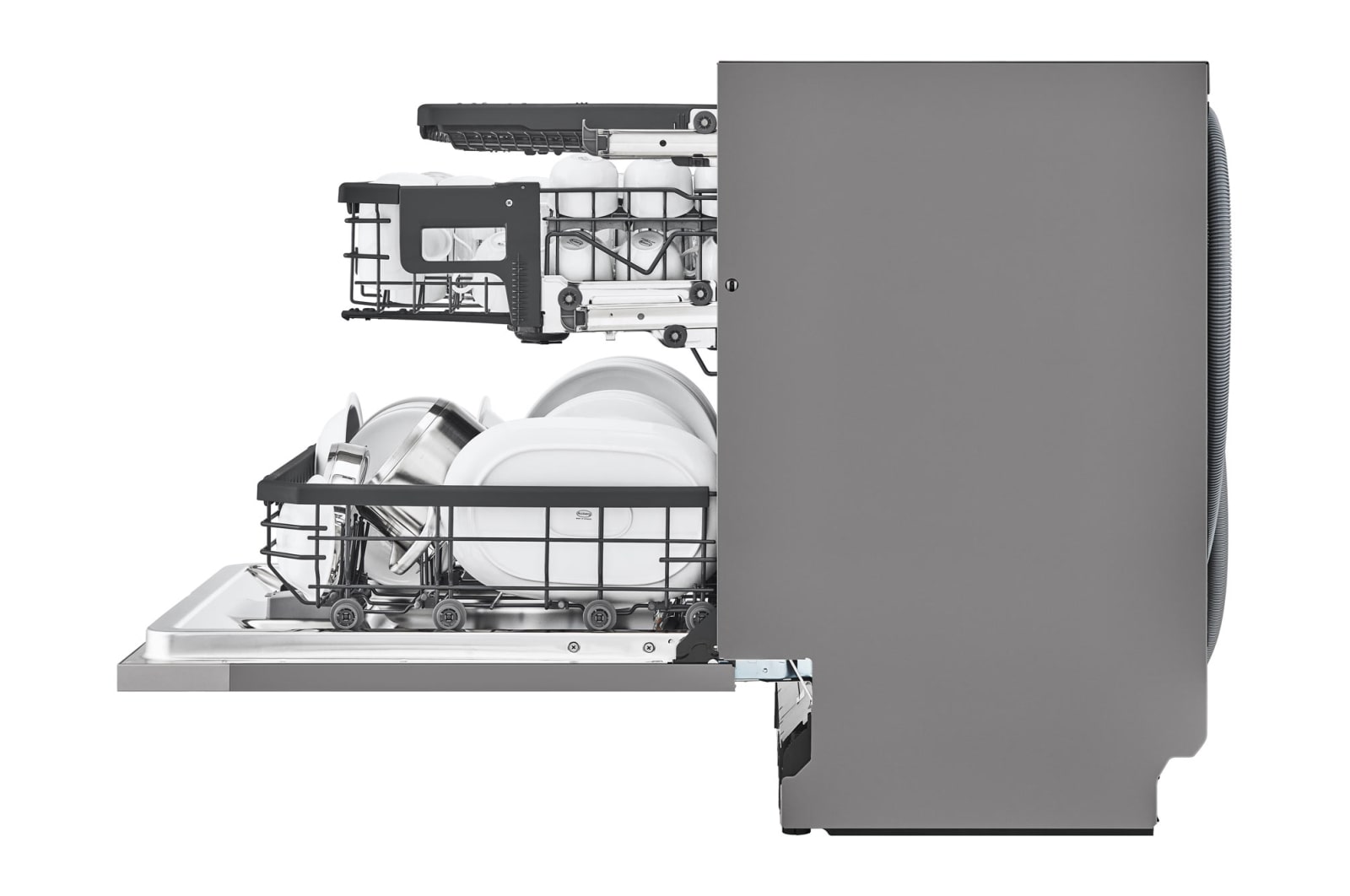 LG Máquina de Lavar Loiça | 14 conjuntos | Etiqueta energética B | QuadWash™ | EasyRack™ | TrueSteam™ | Abertura automática de porta, DF365FPS