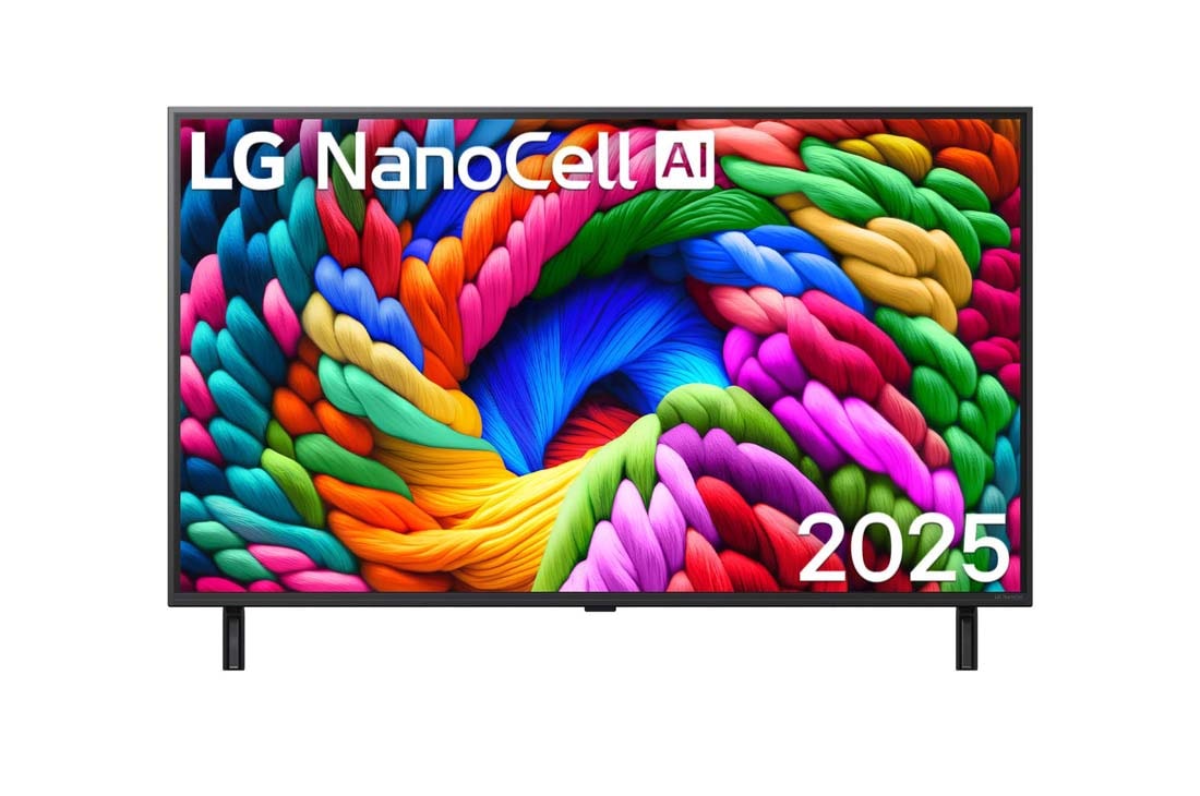 LG 75 Pulgadas LG QNED80 AI 4K Smart TV 2024, Vista frontal de LG QNED TV, QNED80 texto LG QNED y 2024 en la pantalla , 75QNED80TSA