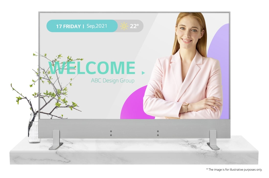 LG Νέo UHD Monitor Signage με επεξεργασία Haze, Εμπρος όψη με εικόνα σε όλη την έπιφάνεια, 65UH7J-H
