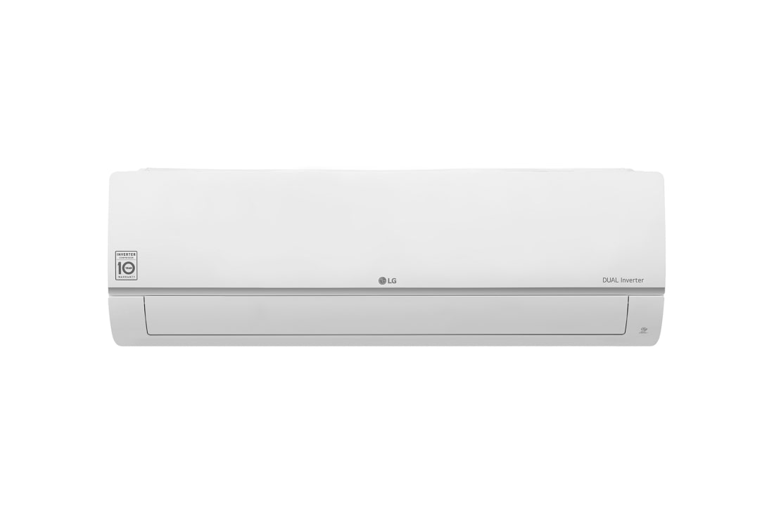 LG 3,5 kW DUALCOOL AI Air Premium Single Split klima-uređaj s jednom unutarnjom jedinicom, Prednji prikaz 9000 BTU DUALCOOL AI Air Single Split klima-uređaj s jednom unutarnjom i vanjskom jedinicom {Sales Model Code}, H12S1PA