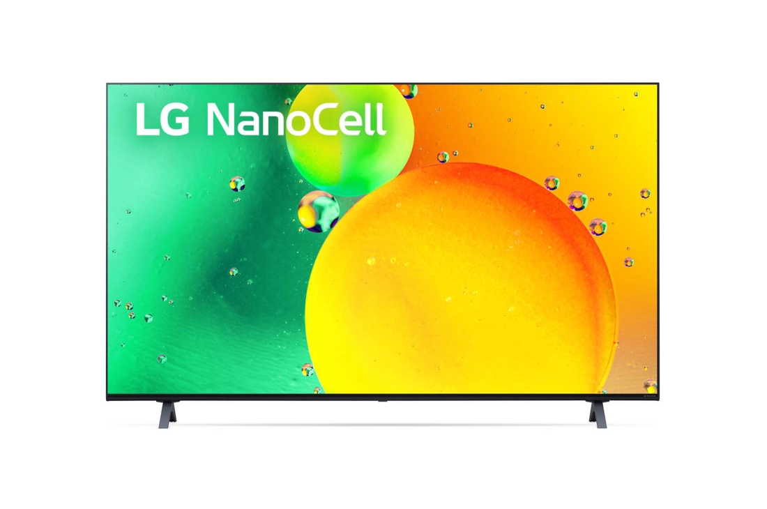 LG 4K UHD телевизор LG 50'', Вид телевизора LG UHD спереди с изображением на экране и логотипом продукта, 50UQ75001LG